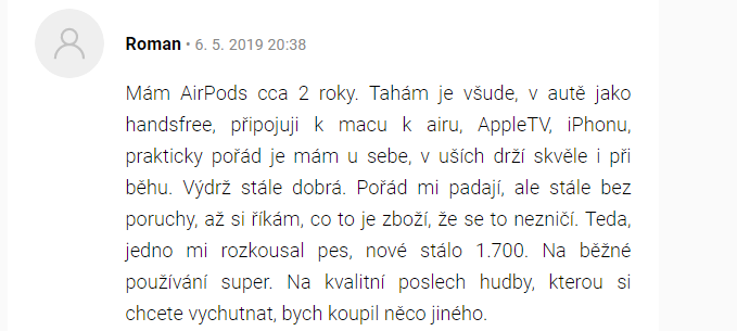 airpods pro hodnocení