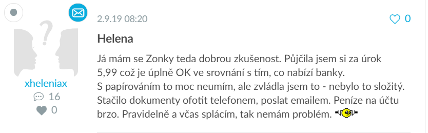 zonky zkušenosti