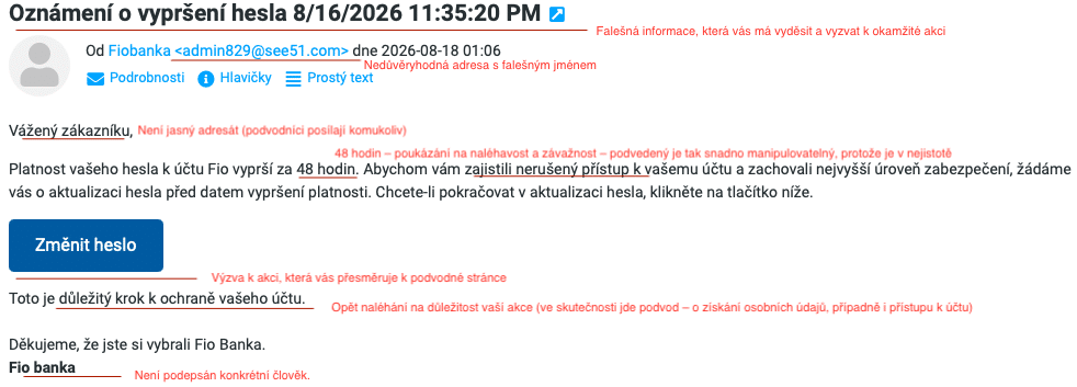 změna hesla podvod